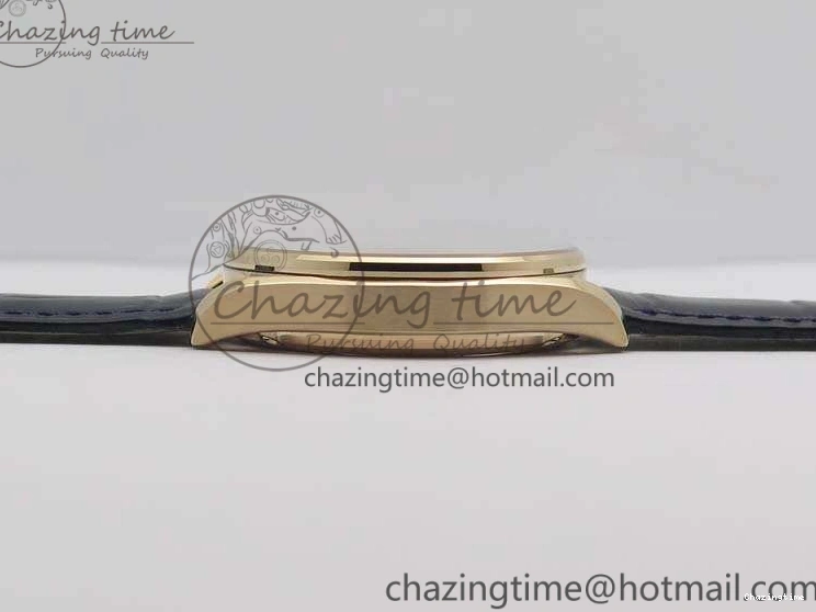 0414 Snug Seamaster Edizione Venezia RG Best Edition Blue Dial On Leather Strap A 8126